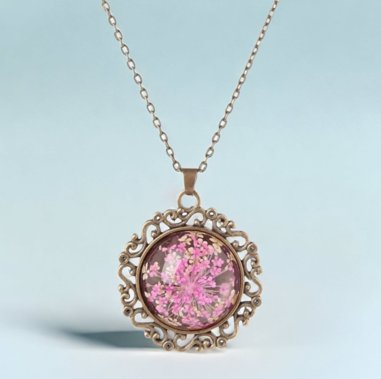 Vintage Floral Charm Necklace