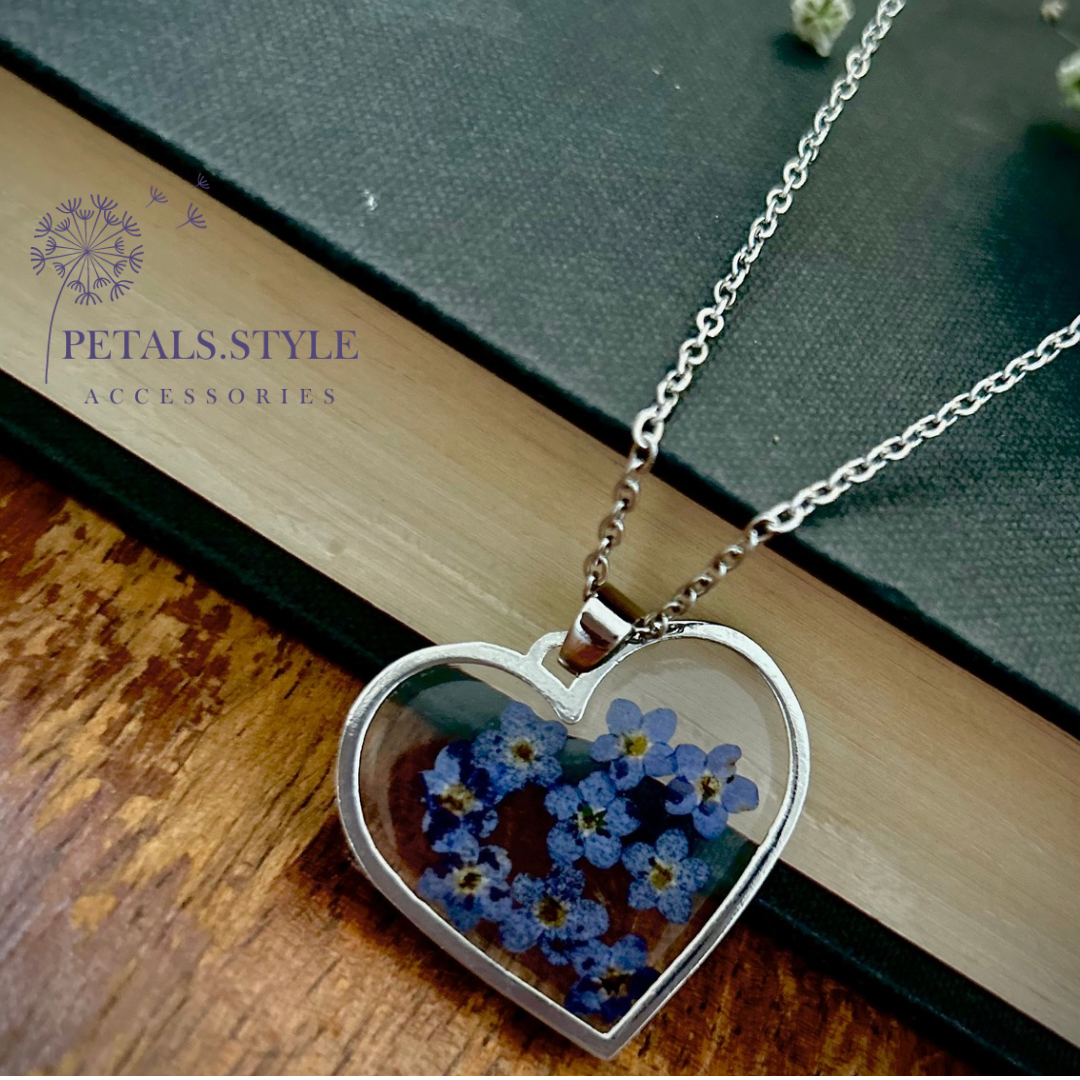 Forget Me Not Heart Necklace