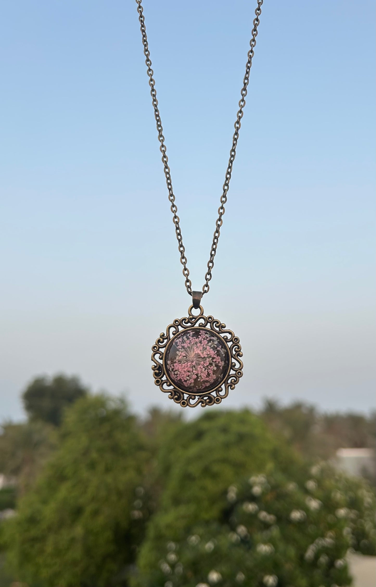 Vintage Floral Charm Necklace