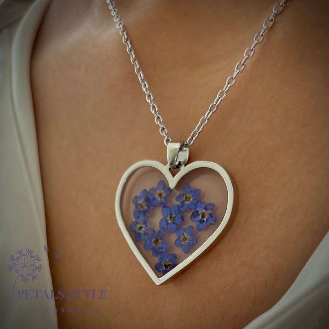 Forget Me Not Heart Necklace