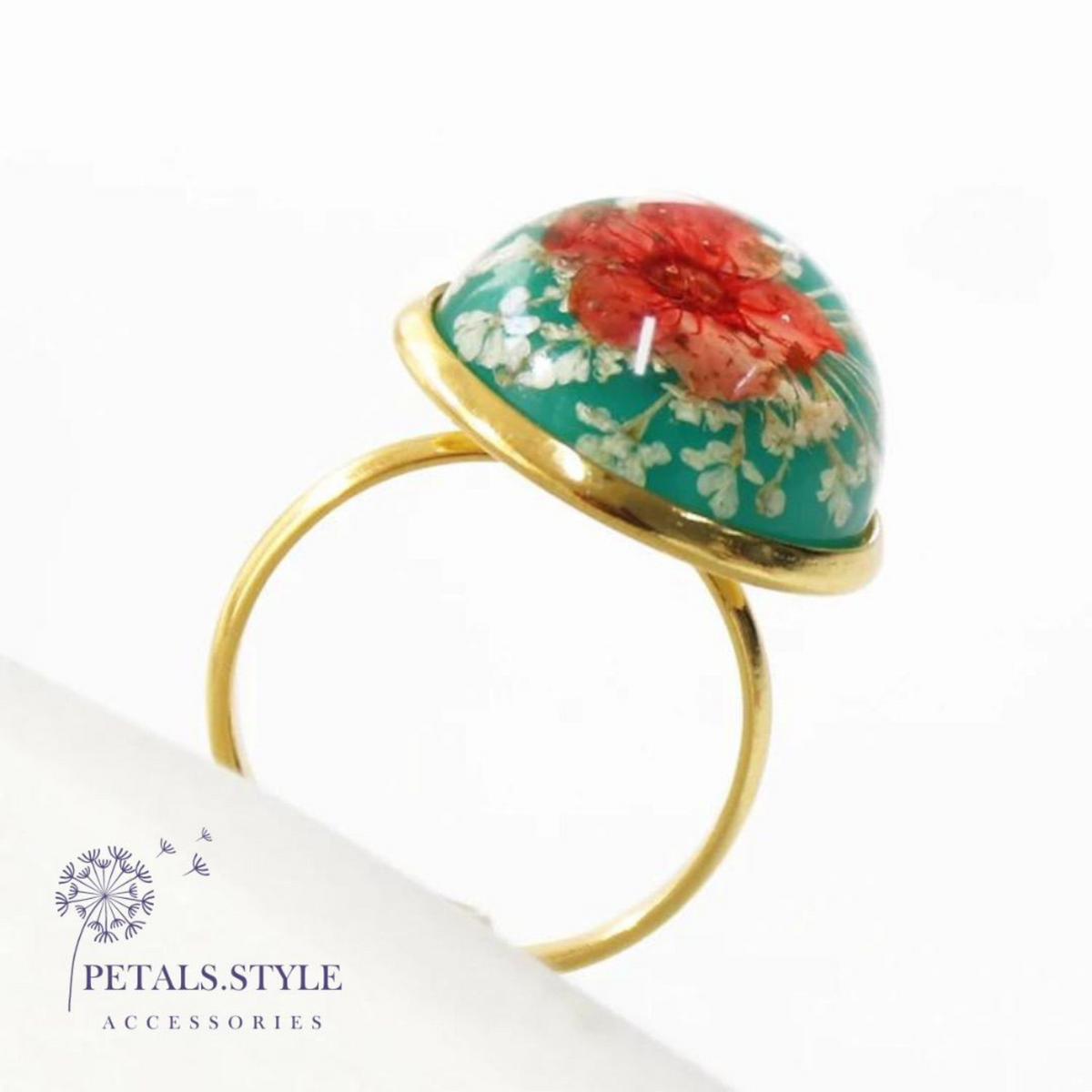 Crimson Red Rings White Lace Little Red Daffodil Crimson Teal Ring | petals.style ...