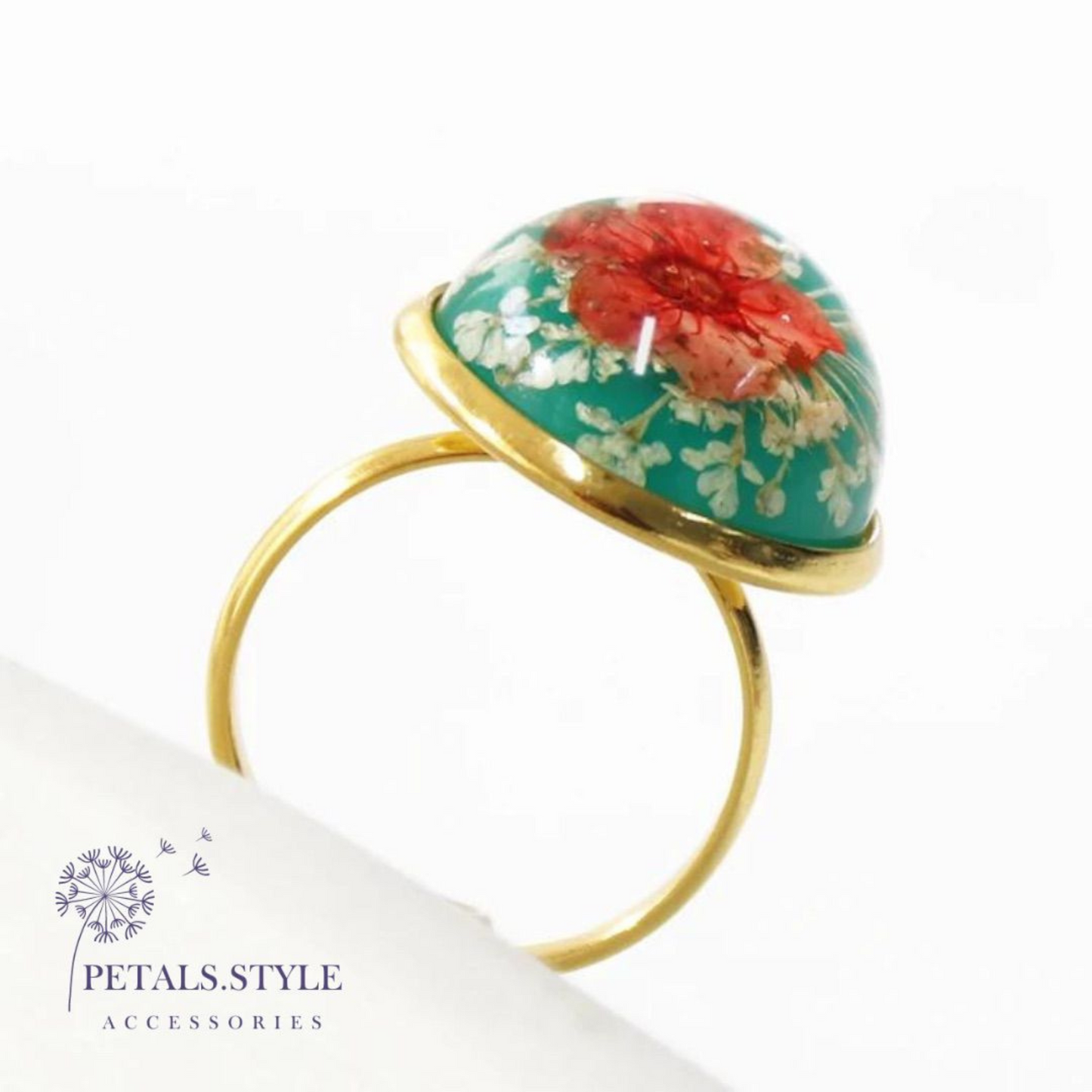 White-Lace-Little-Red-Daffodil-Crimson-Teal-Ring - Real-Preserved-Flowers-Resin.jpg