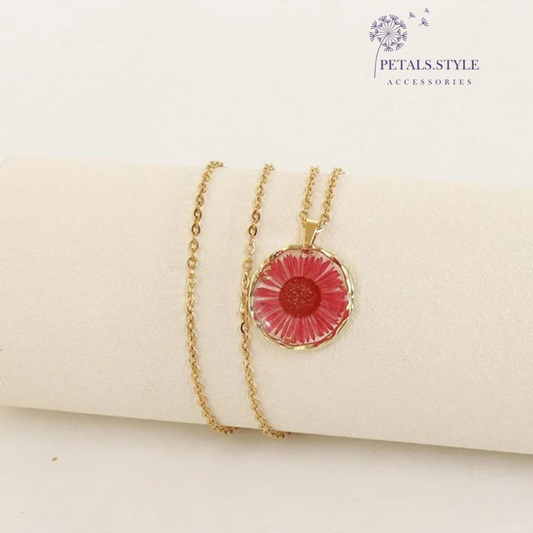 Scarlet Daisy Necklace