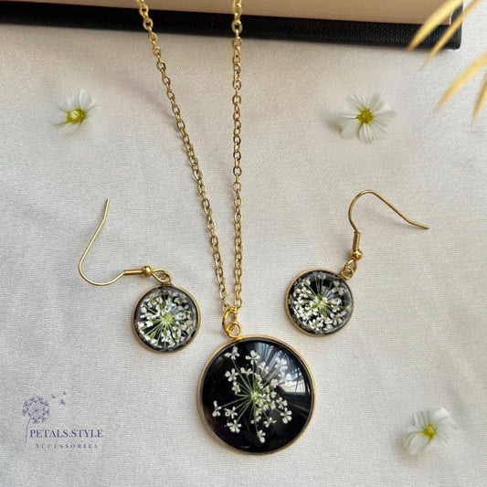 Fairy Noir Gold Necklace and Earring